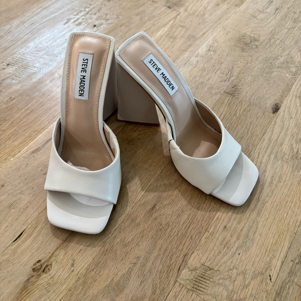 Steve Madden heels. Ivory. Size 7. Worn once